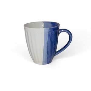 Studio Pottery Blue Swirl Design Ceramic Coffee, Tea & Milk Mug 300ml | Set of 2