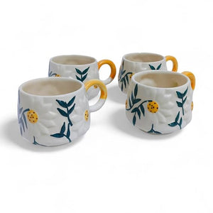 Daisy Bloom Ceramic Tea & Coffee Mug 250ml | Set of 2