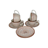 Brown Ceramic Coffee Cup with Saucer 210 ml | Handcrafted Set for 2