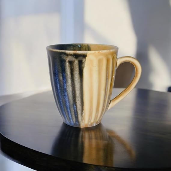 Studio Pottery Navy Blue & Mustard Yellow Mug 350ml | Set of 2