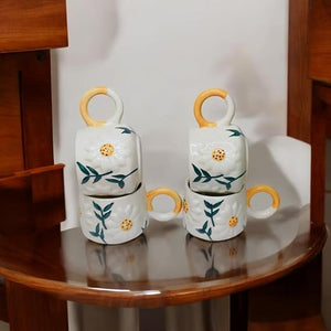 Daisy Bloom Ceramic Tea & Coffee Mug 250ml | Set of 2