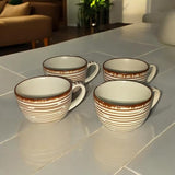 Brown Ceramic Coffee Cup with Saucer 210 ml | Handcrafted Set for 2