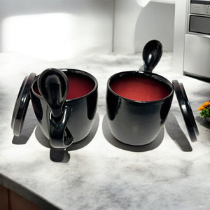 Soup Mug with Lid & Spoon Holder Souptok 320ml | Set of 2