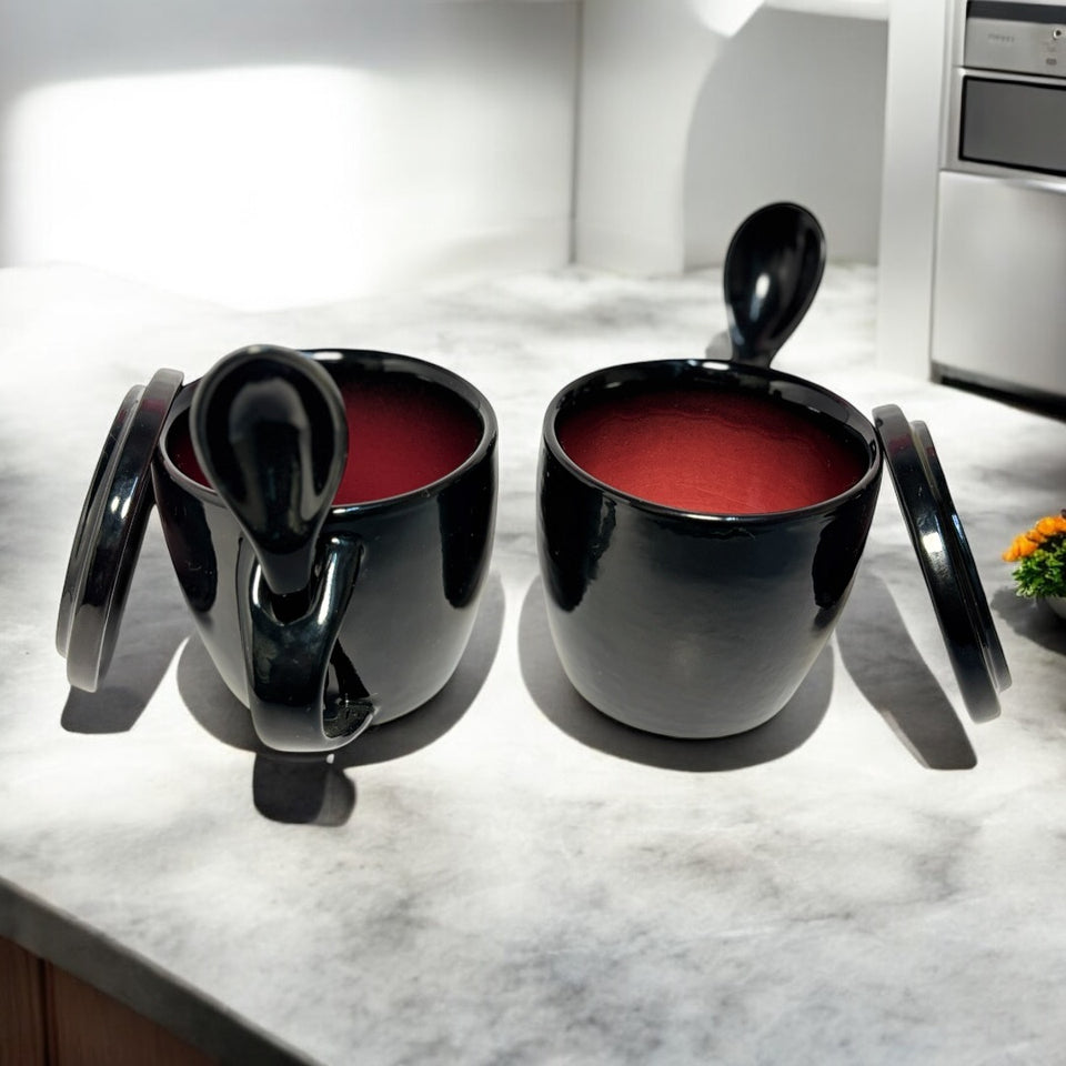 Soup Mug with Lid & Spoon Holder Souptok 320ml | Set of 2
