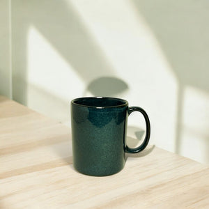 Blue Reactive, 400ml Ceramic Coffee Mug Set of 2| Glossy Finish - Tall Curvy Mug