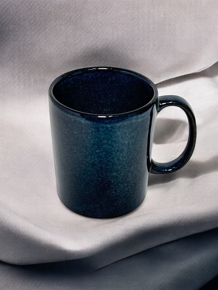 Blue Reactive, 400ml Ceramic Coffee Mug Set of 2| Glossy Finish - Tall Curvy Mug