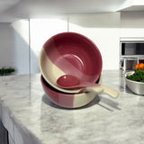 TT Pink Matte Ceramic Bowls 150ml with Spoon | Dinner Bowls- Set of 2