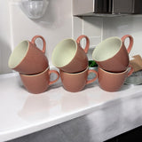 Pink Ceramic Tea Cups 150ml | Set of 6