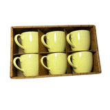Light Green Ceramic Tea Cups 150m | Set of 6