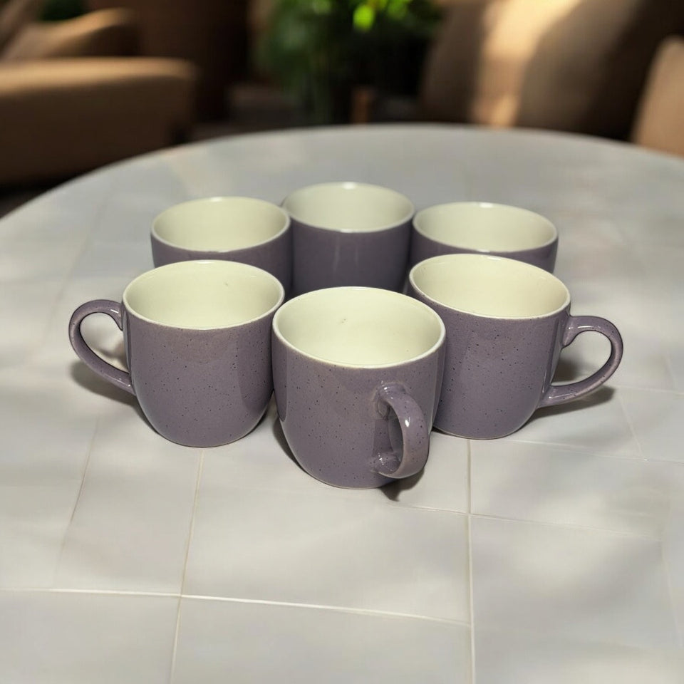 Purple Ceramic Tea Cups 150m | Set of 6