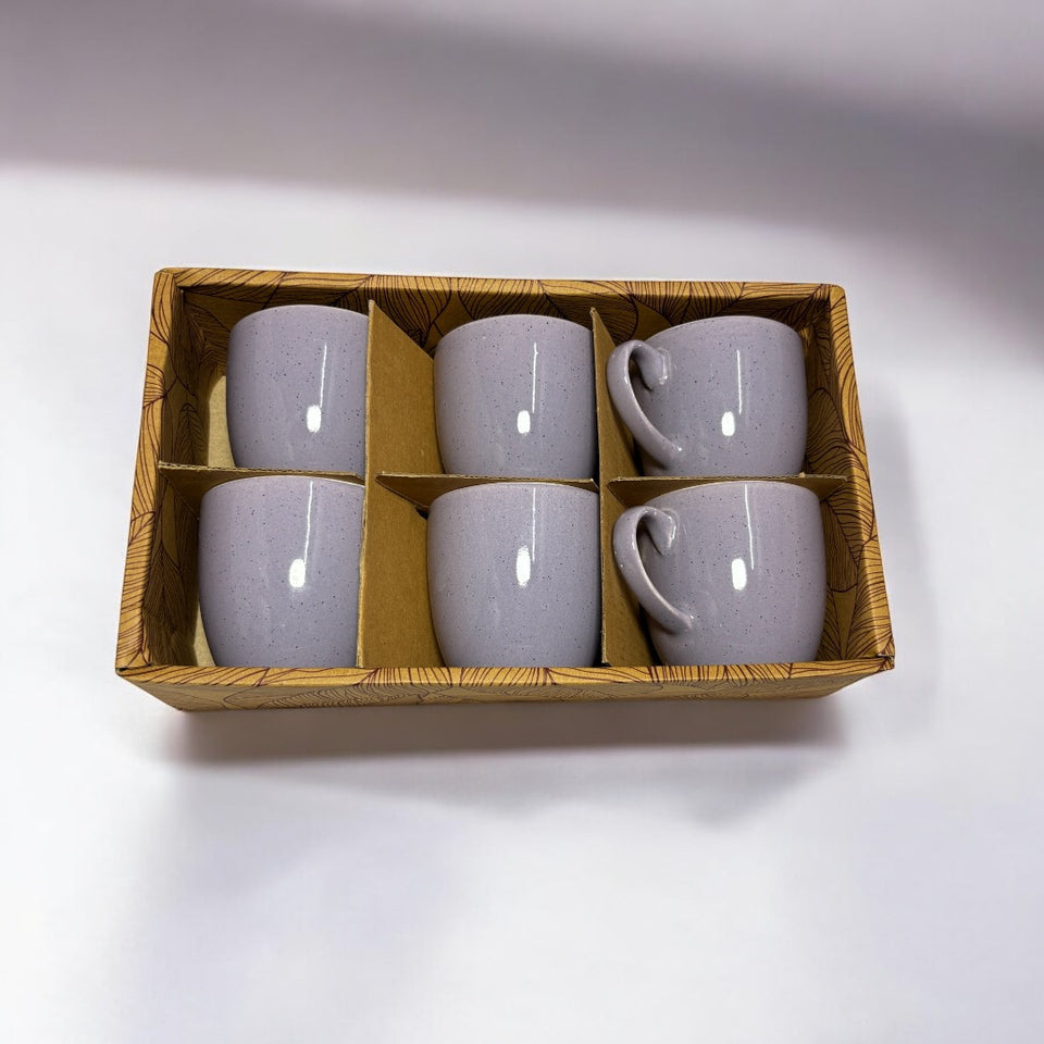Purple Ceramic Tea Cups 150m | Set of 6