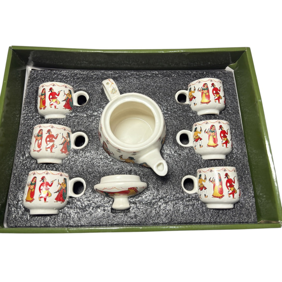 Tea Cups with Teapot – 6 Cup Set for Tea and Coffee Lovers