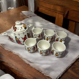 Tea Cups with Teapot – 6 Cup Set for Tea and Coffee Lovers